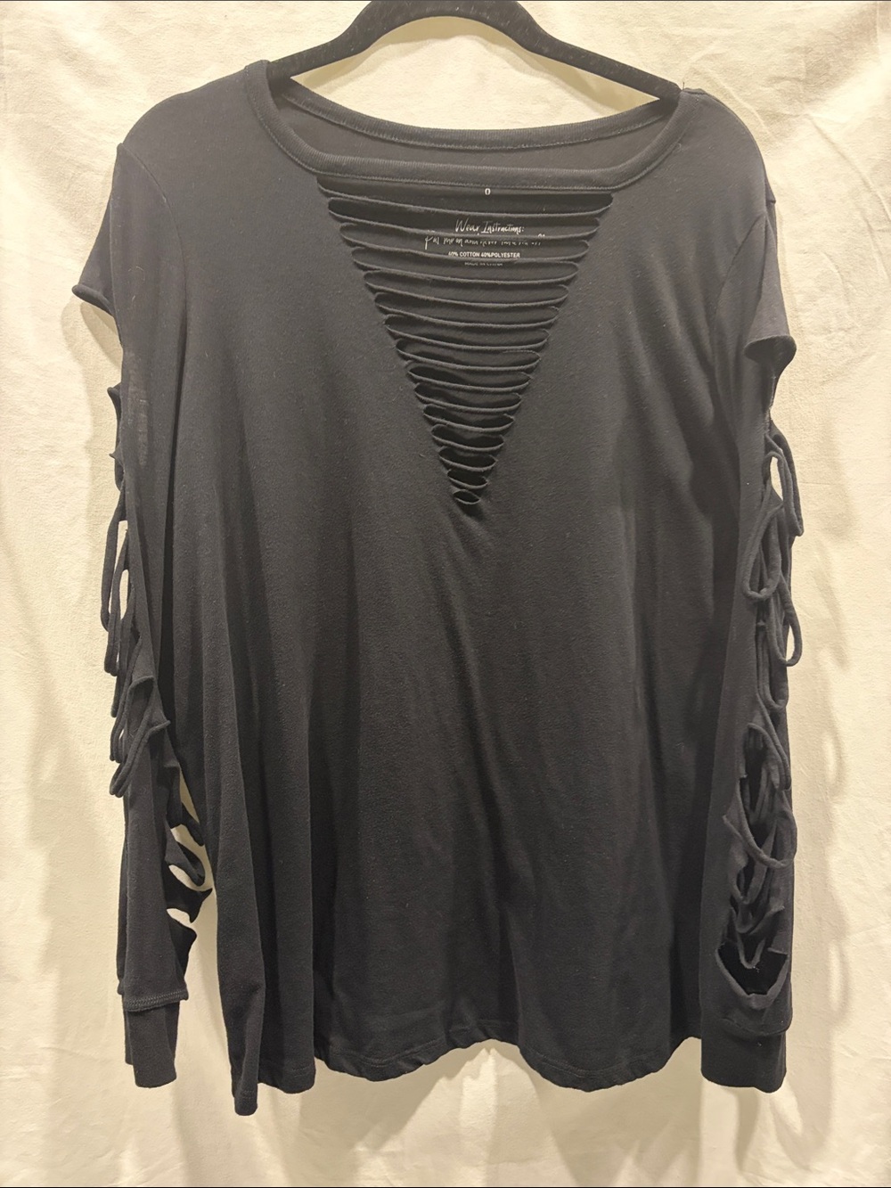 Torrid Classic Shredded Long Sleeve Top